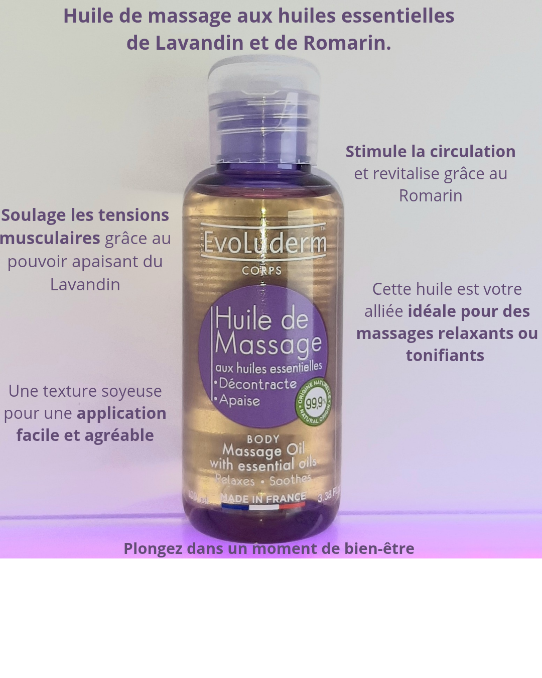 HUILE DE MASSAGE AUX HUILES ESSENTIELLES